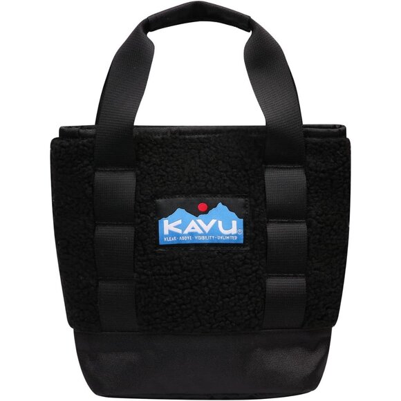 Brimley Mens Sherpa Fleece Black Tote Bag 9.5x7.75x3.75 Inches